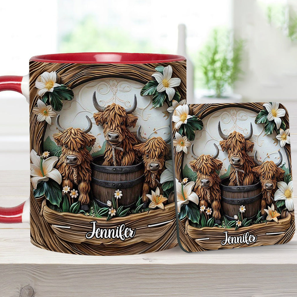 Love Highland Cows - Personalized Accent Mug