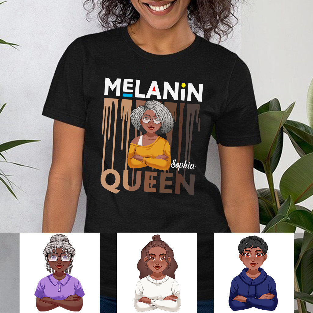 Melanin Queen - Personalized African American T-shirt And Hoodie