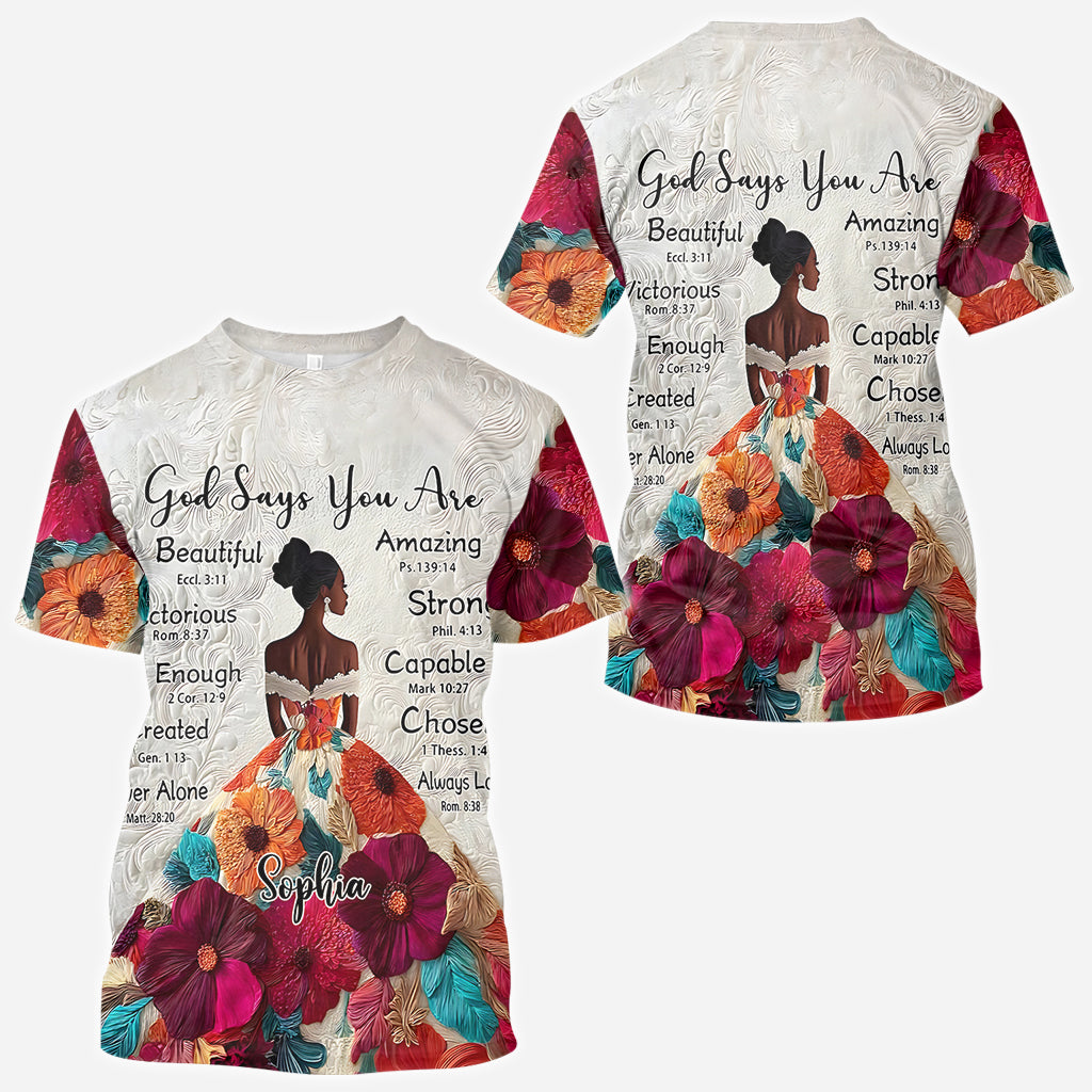 God Says You Are - Personalized African American All Over Shirt