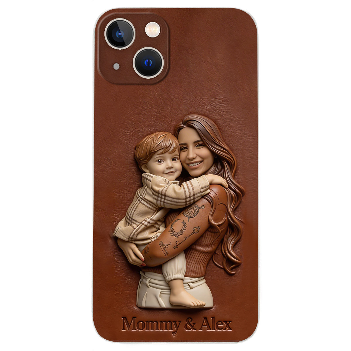Custom Any Photo Gift For Mom, Grandma - Personalized Mother Leather Phone Case