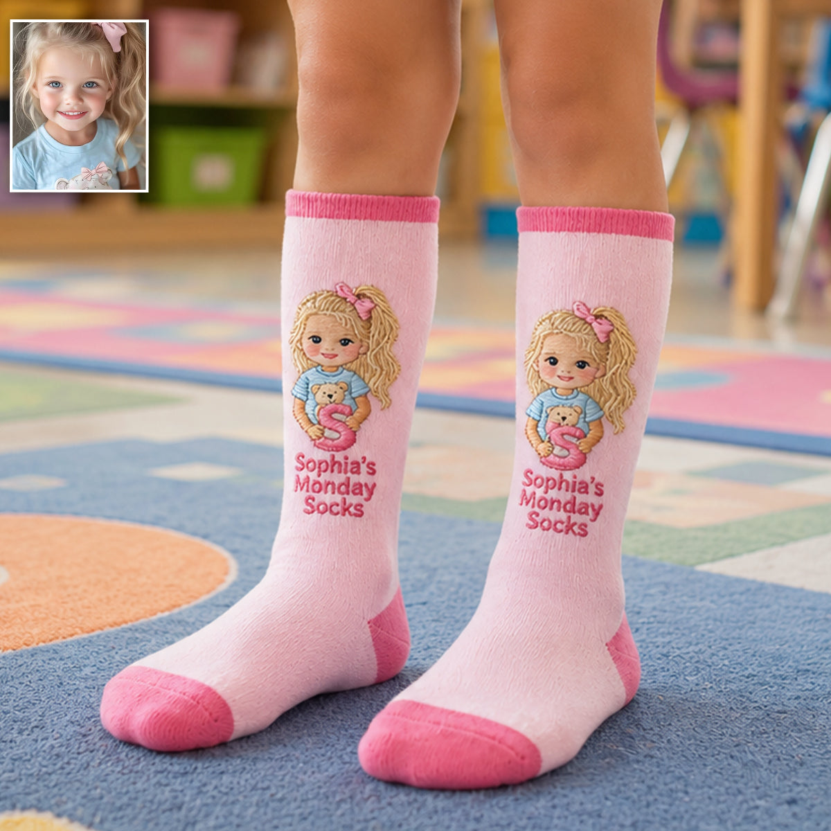 Any Photo Lucky Day Socks - Personalized Kid Socks