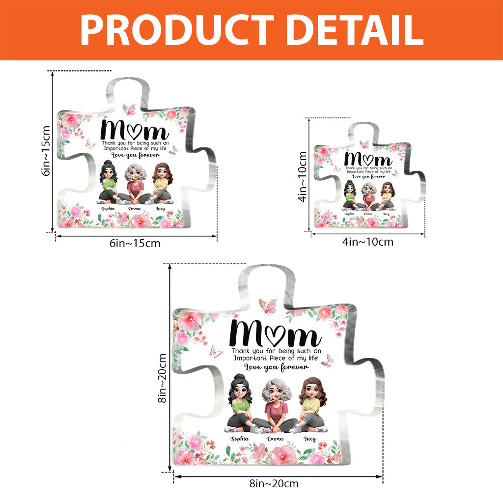Important Of My Life - Personalized Mother Custom Shaped Acrylic Plaque