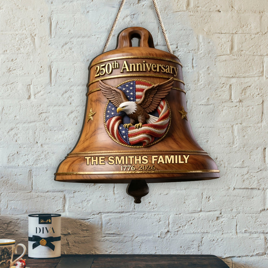 250th Anniversary - Personalize Patriot Shaped Wood Sign With Sash
