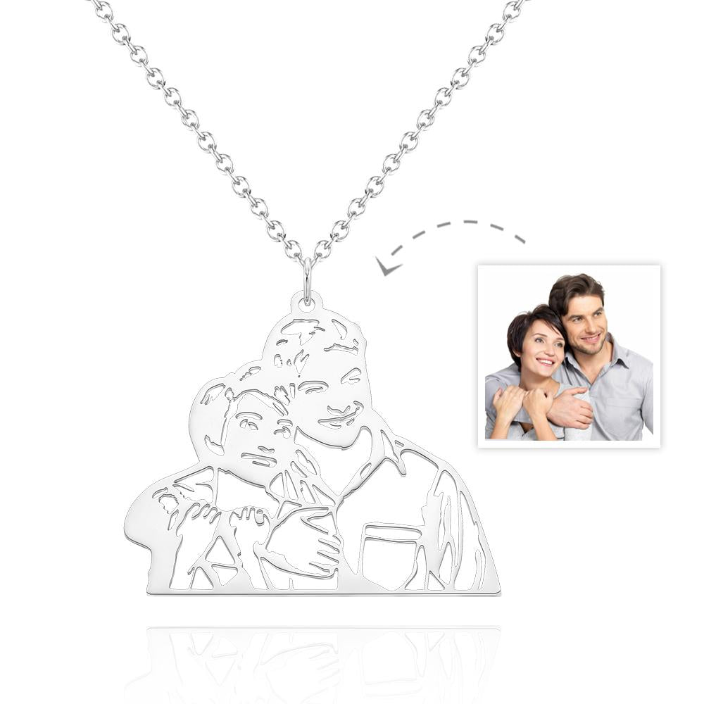 Custom Photo Line Art - Personalized Photo Necklace