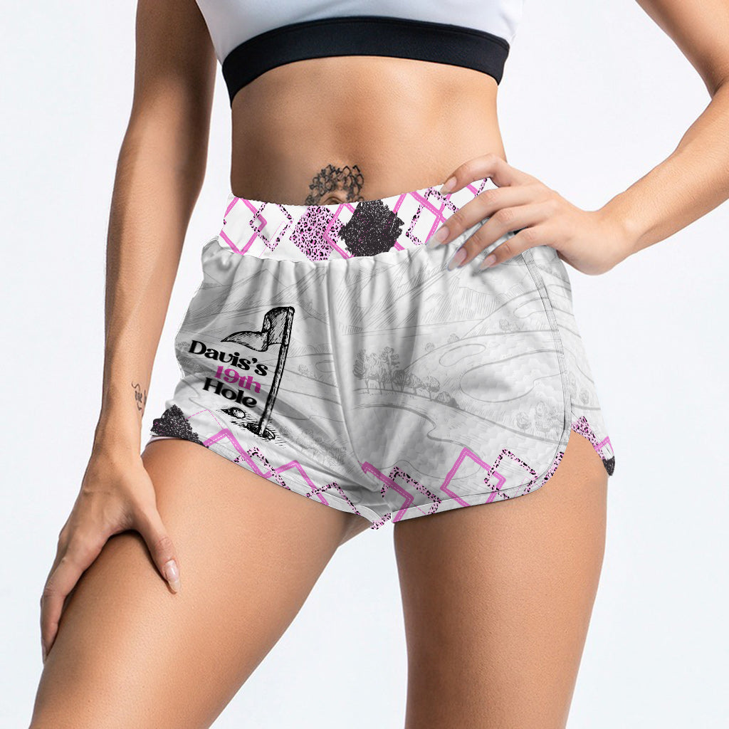 Custome Name 19th Hole - Personalized Golf Women Shorts