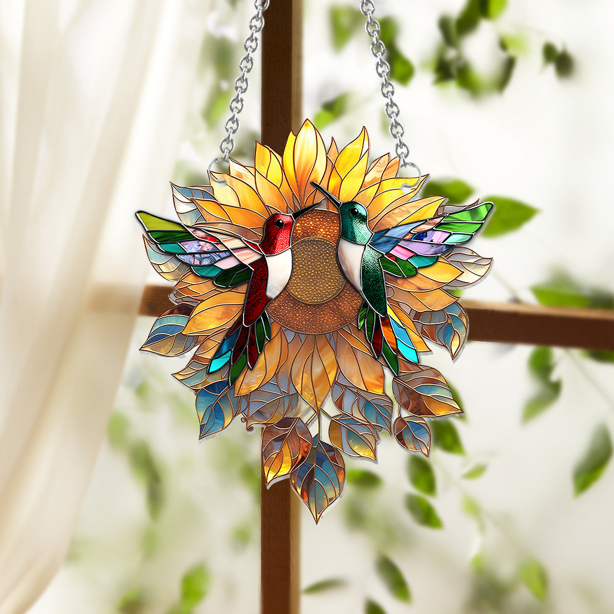 Beautiful Hummingbirds Sunshine - Hummingbird Window Hanging Suncatcher Ornament