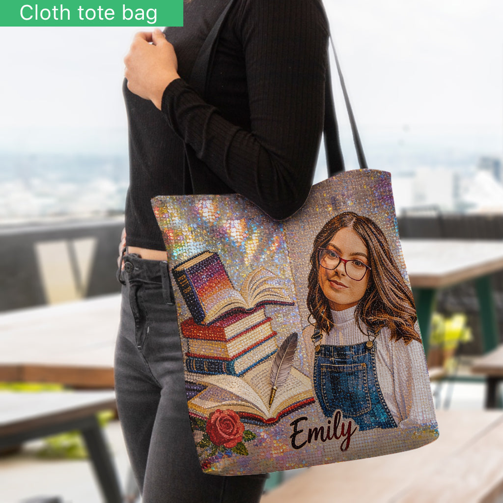 Custom Any Photo Love Books - Personalized Book Tote Bag