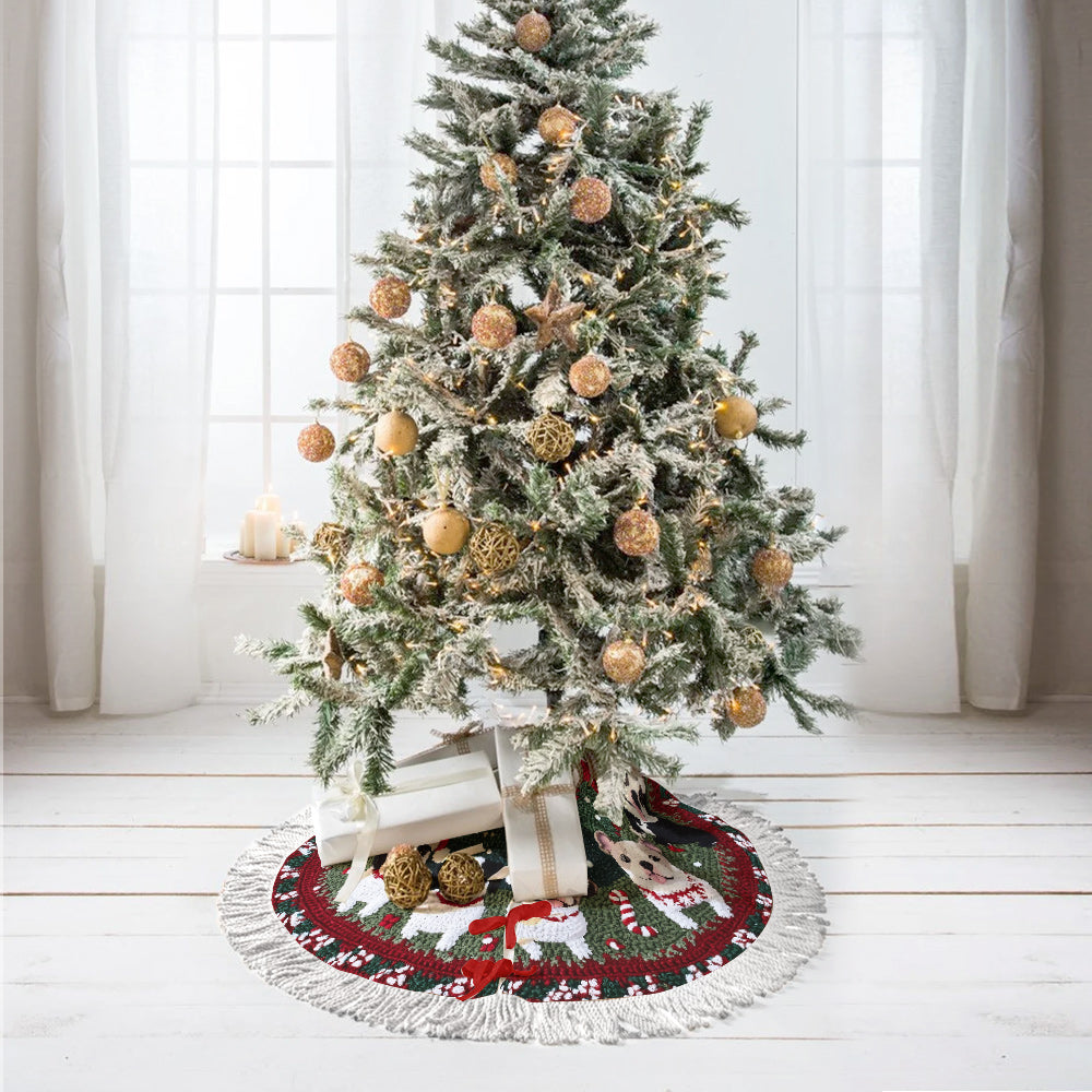 Merry Woofmass Cute Pitbull - Dog Tree Skirt