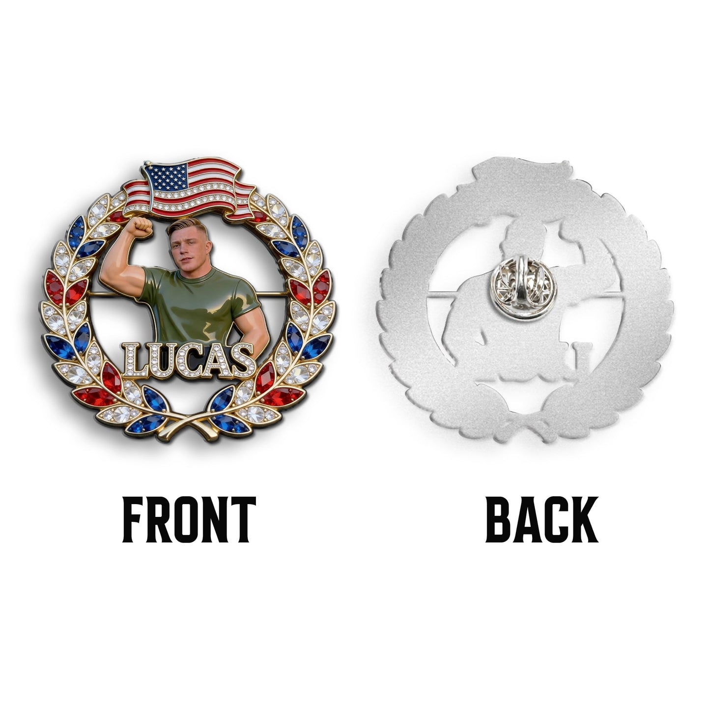 Celebrate 4th Of July - Personalized Family 3D Embossed Enamel Pin