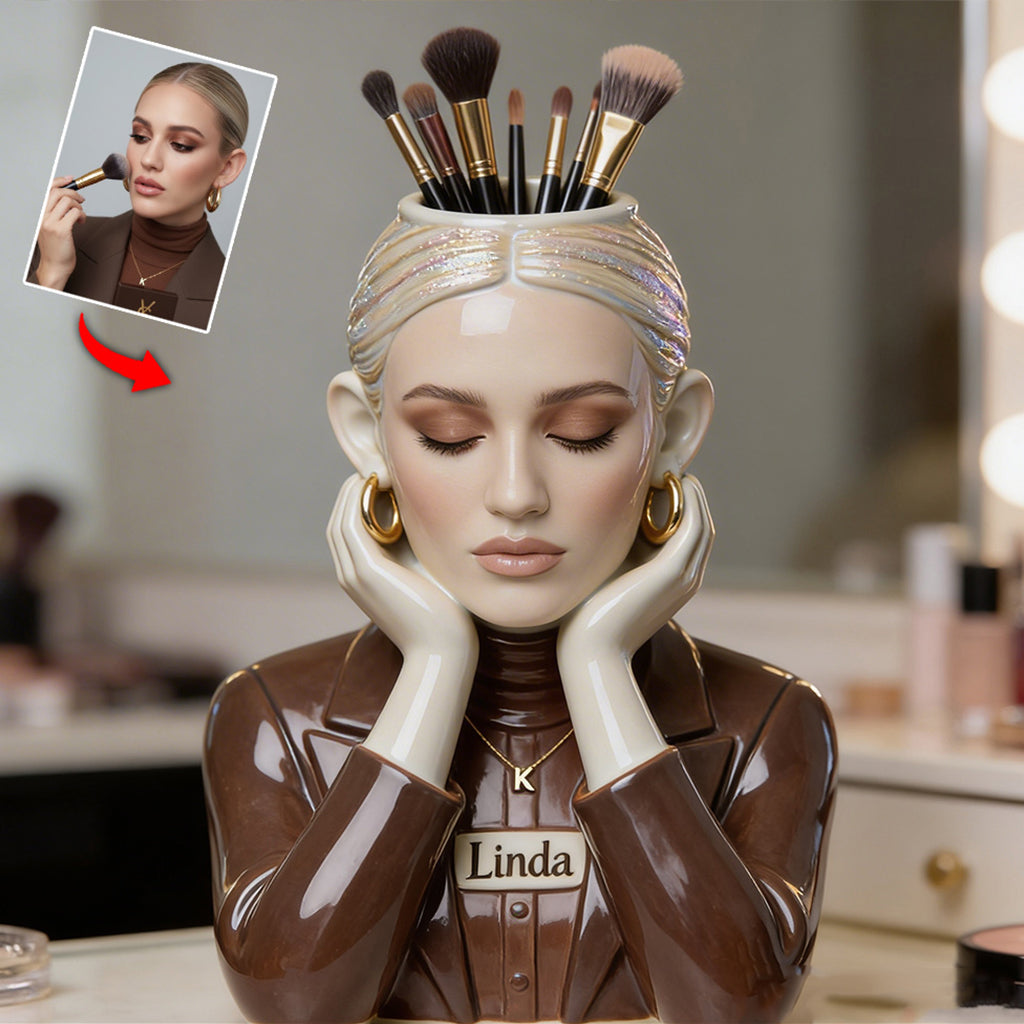 Beauty Dreamer - Makeup Brush Holder Muse - Personalized Makeup Acrylic Pot