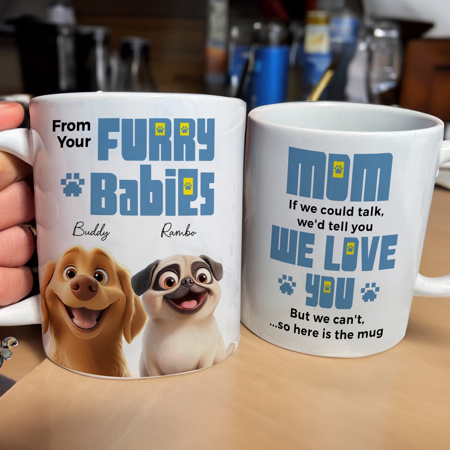 From Your Furry Babies With Love – Creative White Ceramic Mug for Mother's Day, Birthdays, and Cozy Family Moments