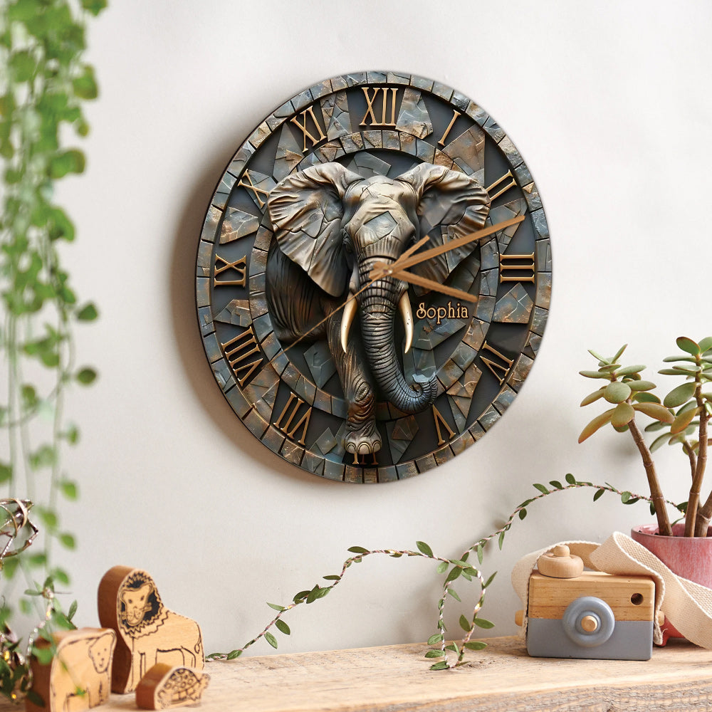 Stunning Eleplant - Personalized Elephant Wall Clock