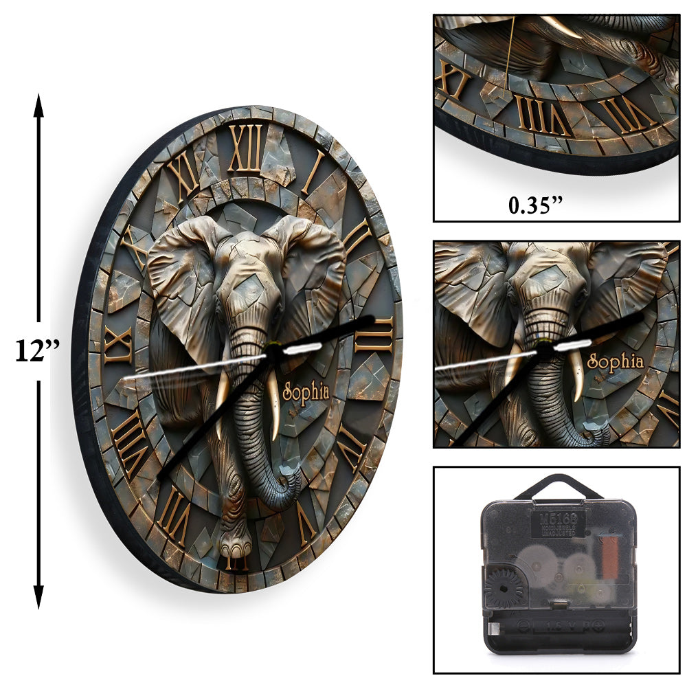 Stunning Eleplant - Personalized Elephant Wall Clock