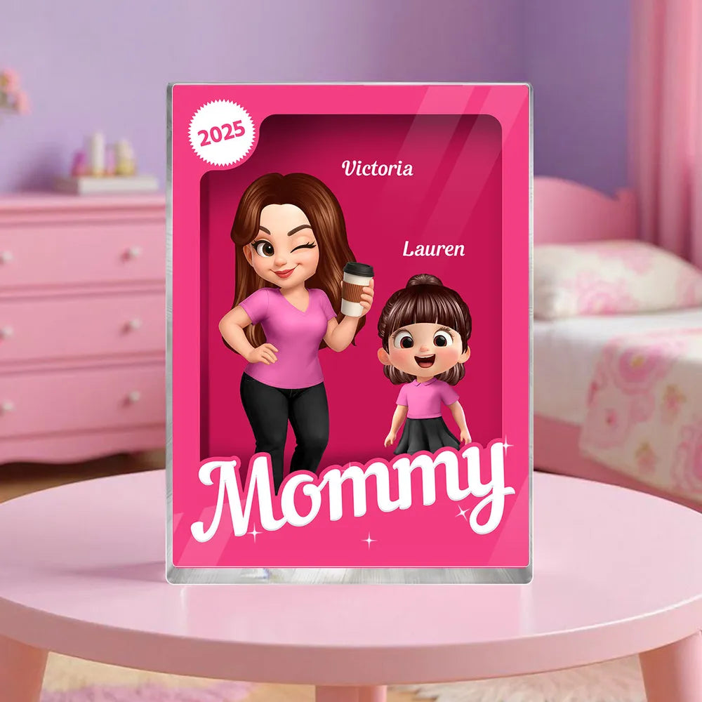 Rectangle Acrylic Block Plaque for Grandma, Custom Cartoon Design, Smooth Texture, Clear and Heartwarming Gift