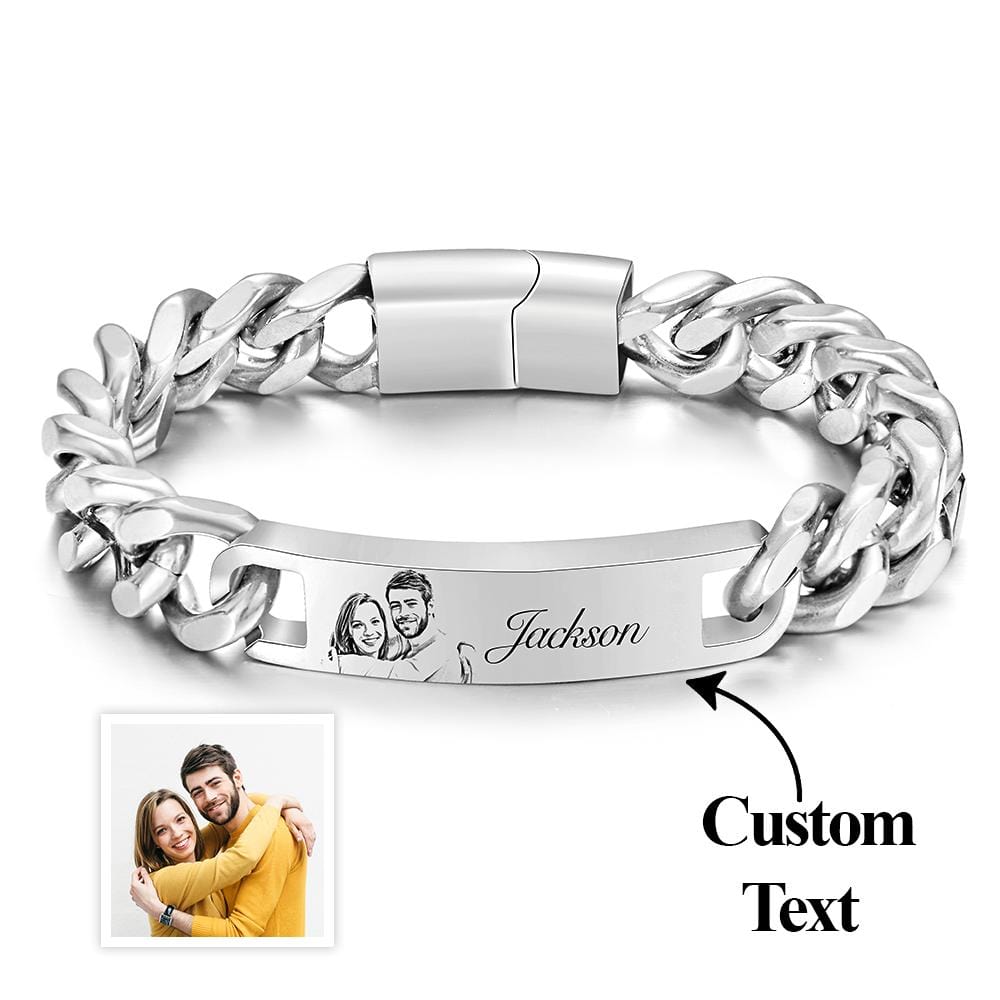 Any Photo - Personalized Couple Photo Vintage Bracelet