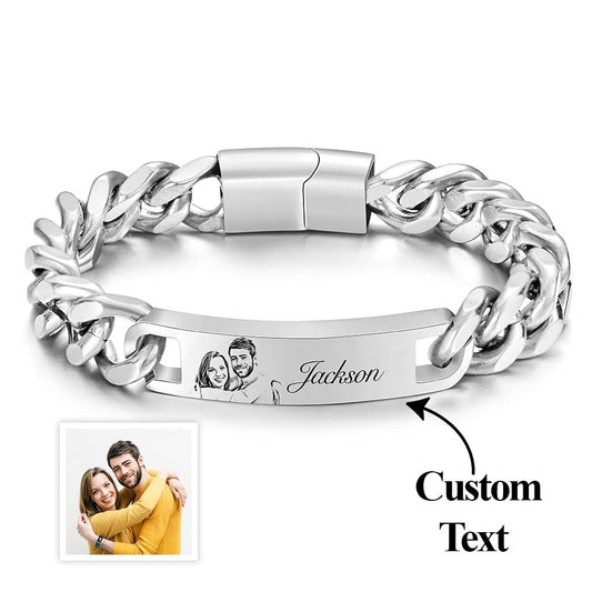 Any Photo - Personalized Couple Photo Vintage Bracelet