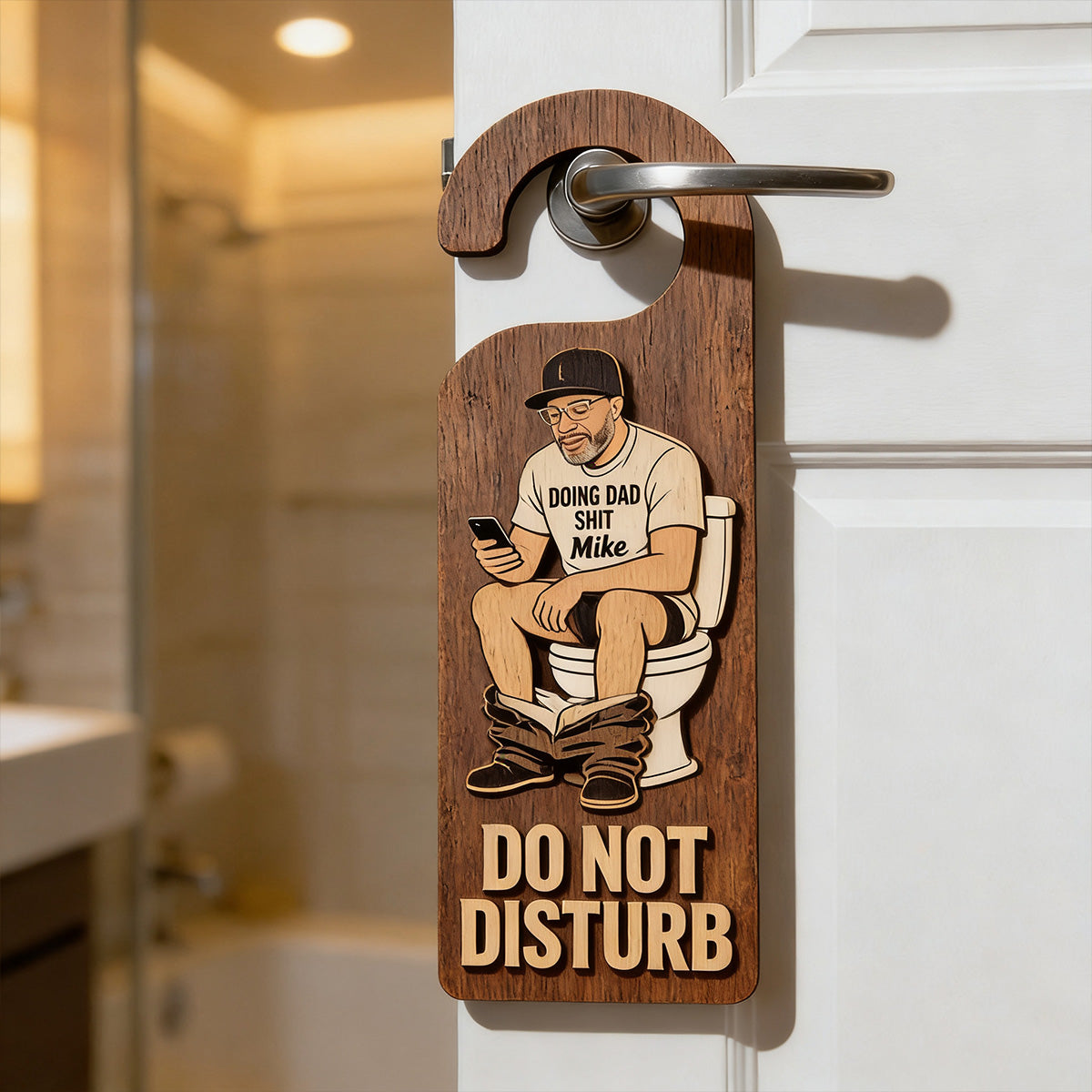 Doing Dad Sh*t - Personalized Father 2 Layered Wood Sign / Wood Plaque
