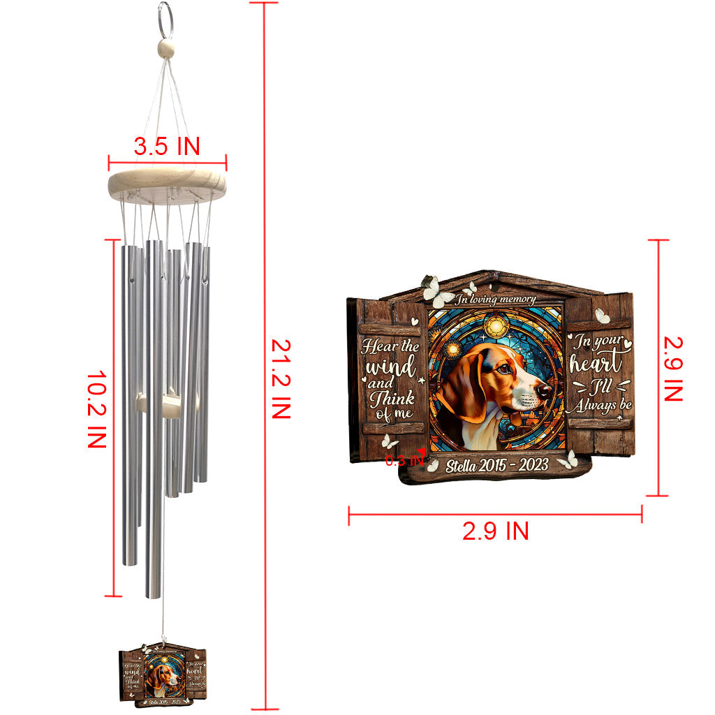 Hear The Wind And Think Of Me - Personalized Dog Wind Chime