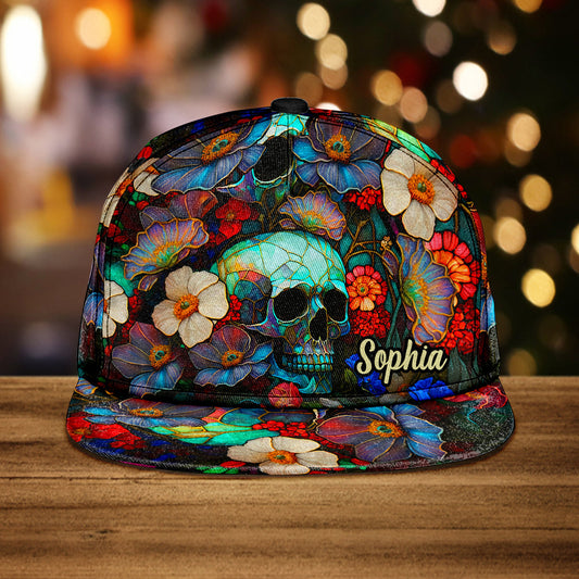 Floral Skull - Personalized Skull Snapback