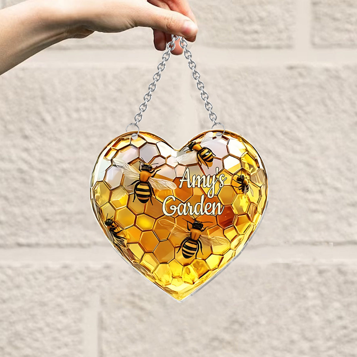 Sweetheart Hive - Personalized Gardening Window Hanging Suncatcher Ornament