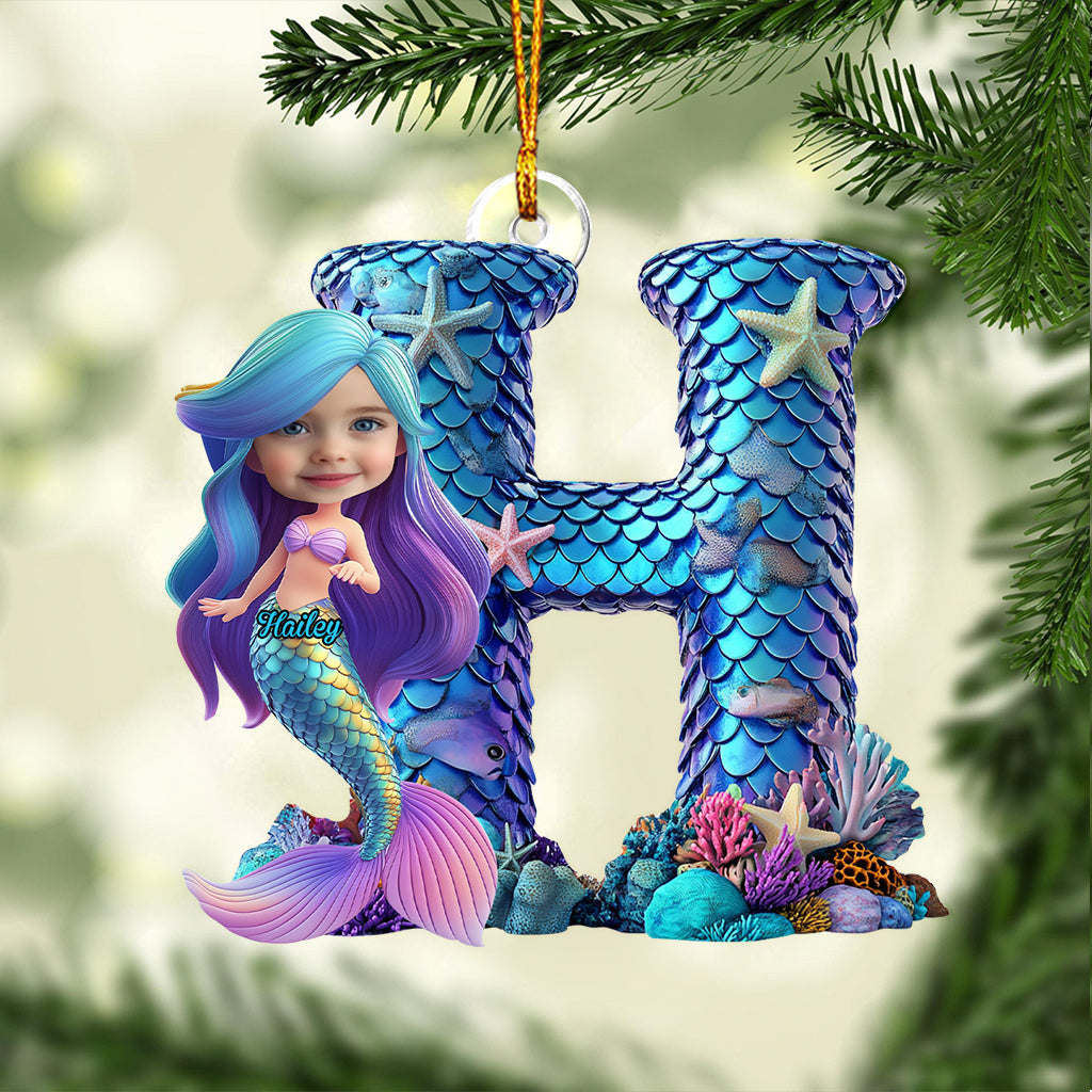 Mermaid Alphabet Letters - Personalized Kid Custom Shaped Ornament