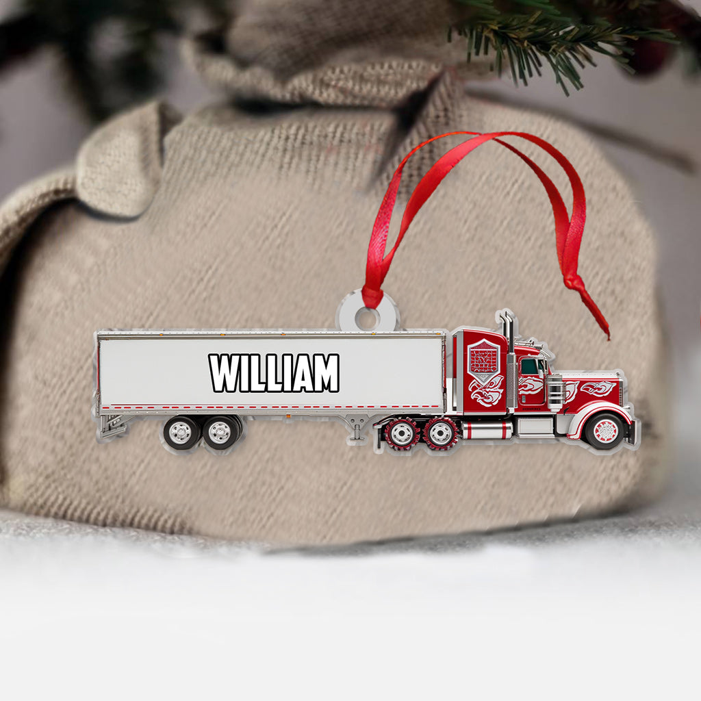 Truck Gift For Grandkids - Personalized Kid Ornament
