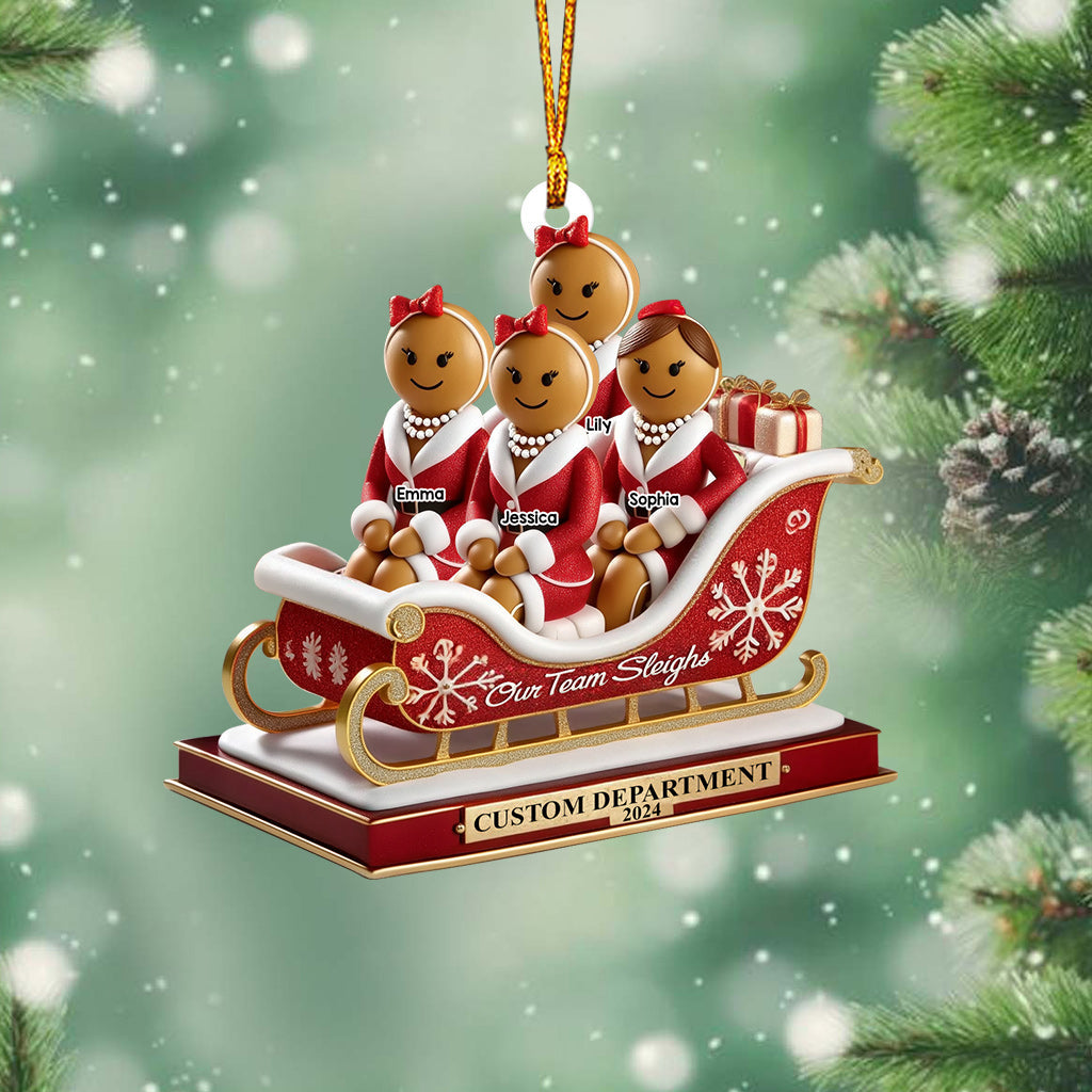 Our Team Sleigh, Colleagues Christmas Gifts - Personalized Colleague Ornament