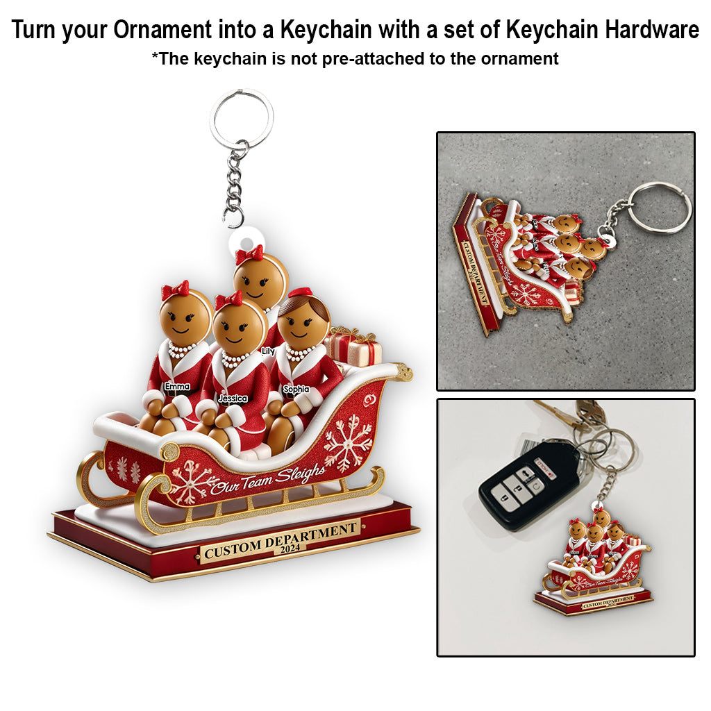 Our Team Sleigh, Colleagues Christmas Gifts - Personalized Colleague Ornament