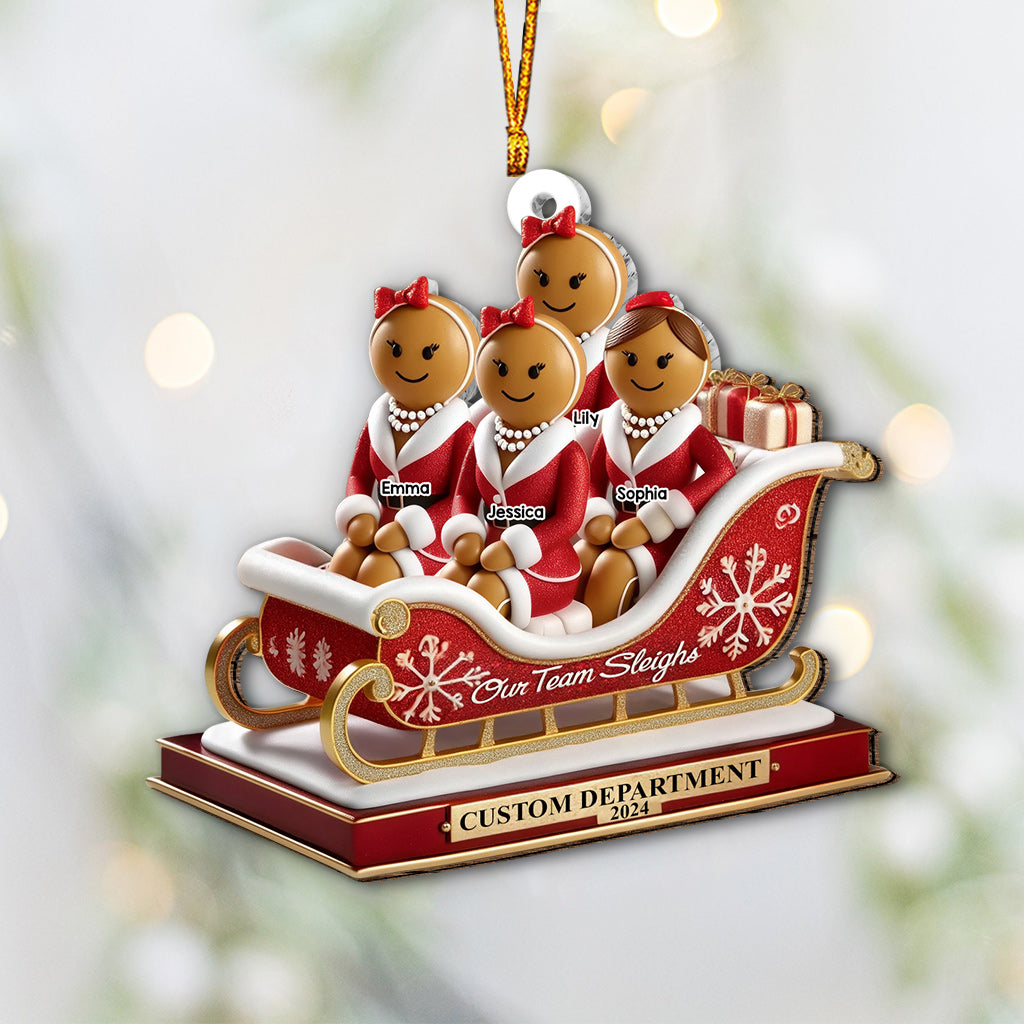 Our Team Sleigh, Colleagues Christmas Gifts - Personalized Colleague Ornament