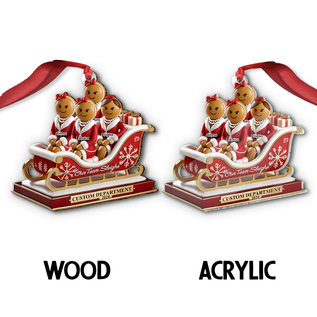 Our Team Sleigh, Colleagues Christmas Gifts - Personalized Colleague Ornament