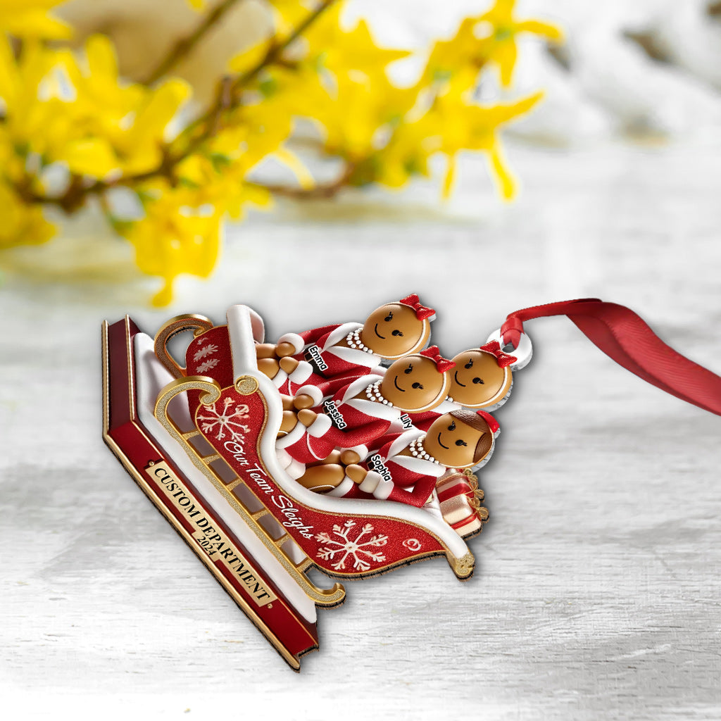 Our Team Sleigh, Colleagues Christmas Gifts - Personalized Colleague Ornament