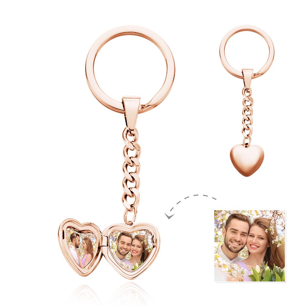 Heart Locket - Personalized Couple Heart Shape Locket Keychain
