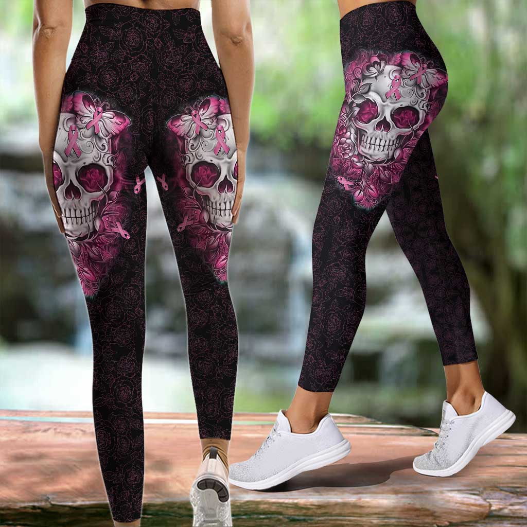 In October We Wear Pink - Breast Cancer Awareness Leggings And Hollow Tank Top