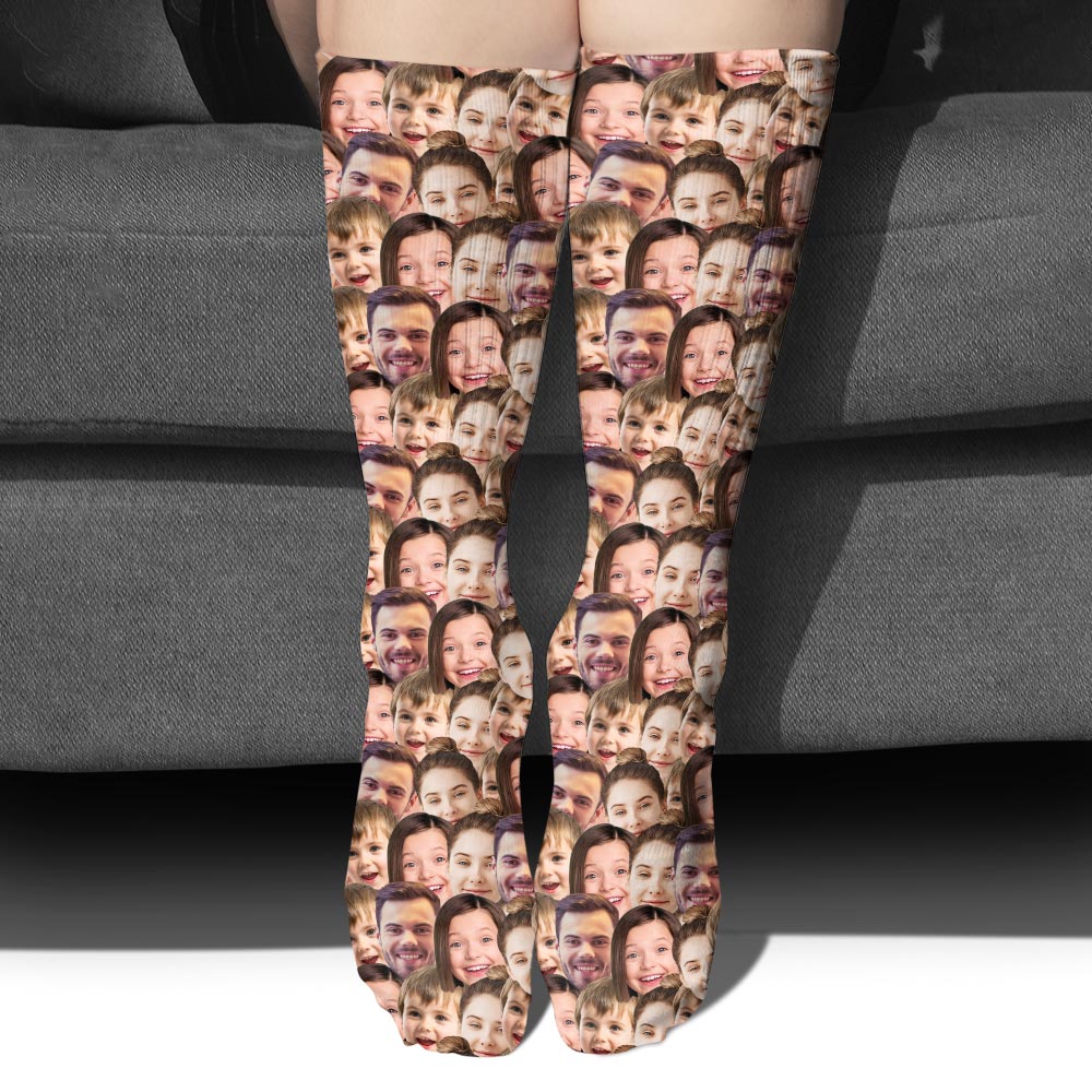 Customizable Printed Face - Personalized Family Socks