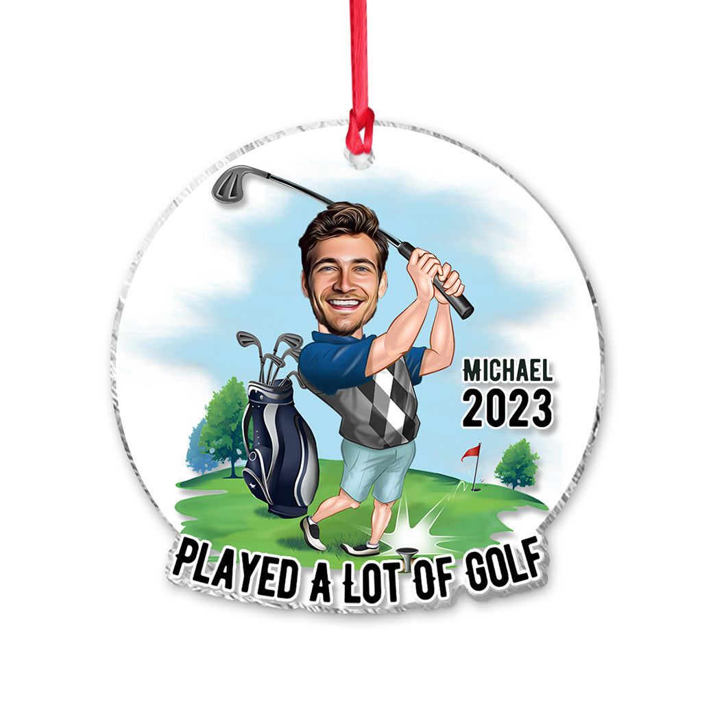 Photo Inserted Funny Golfer - Personalized Golf Transparent Ornament