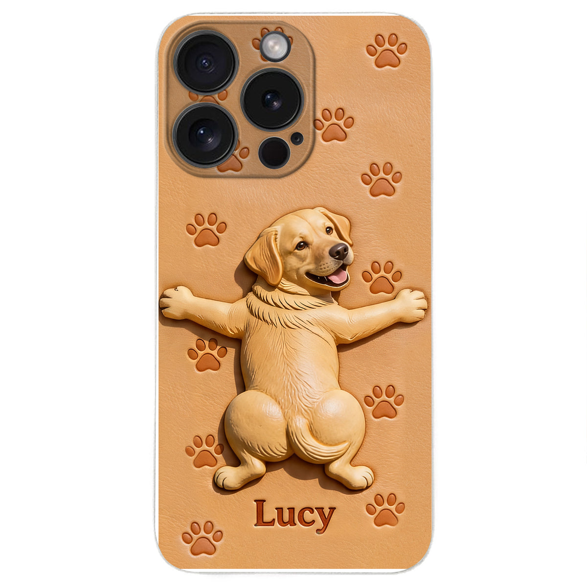 Pet Mom, Dog Lovers Gift Idea - Personalized Dog 3D Embossed Leather Phone Case