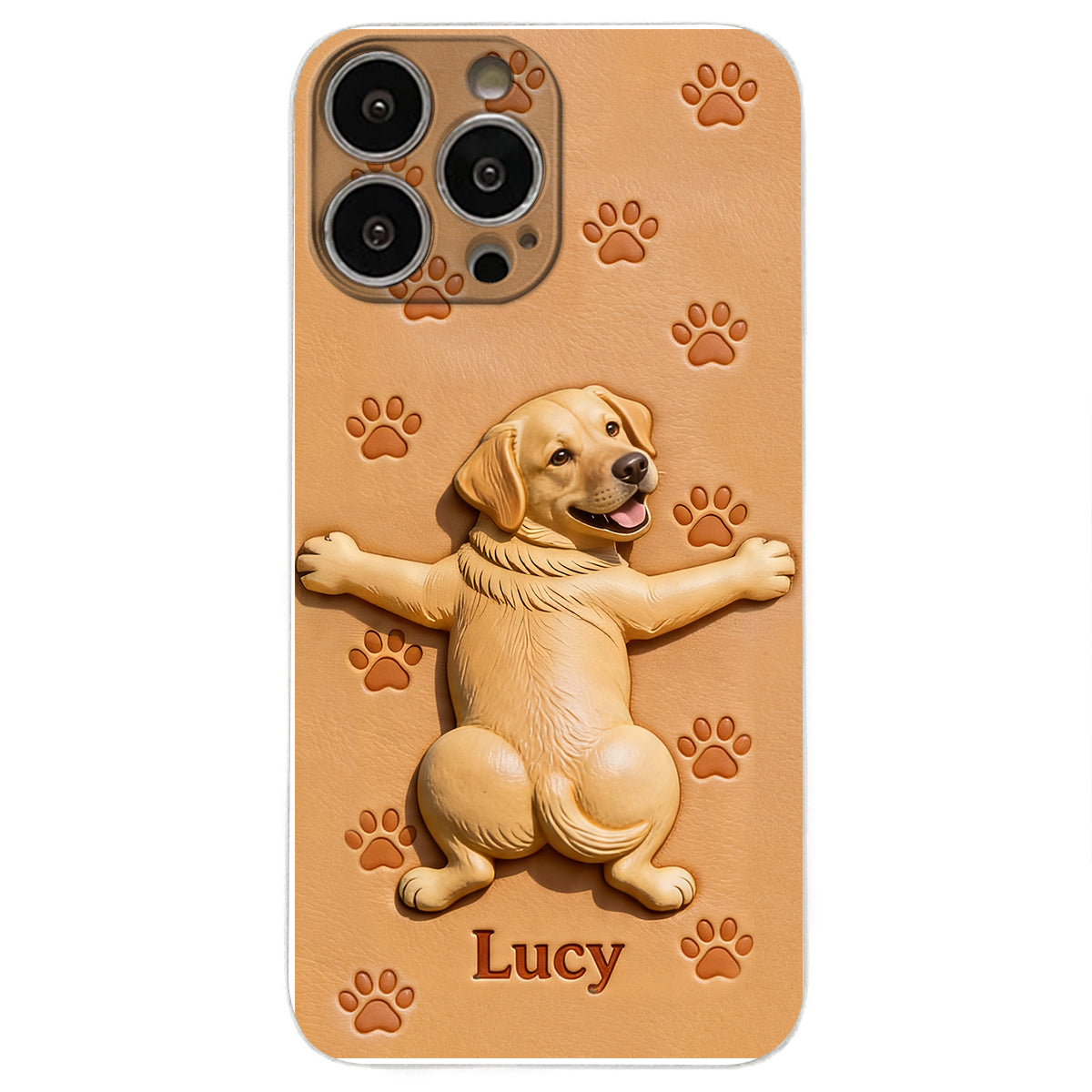 Pet Mom, Dog Lovers Gift Idea - Personalized Dog 3D Embossed Leather Phone Case