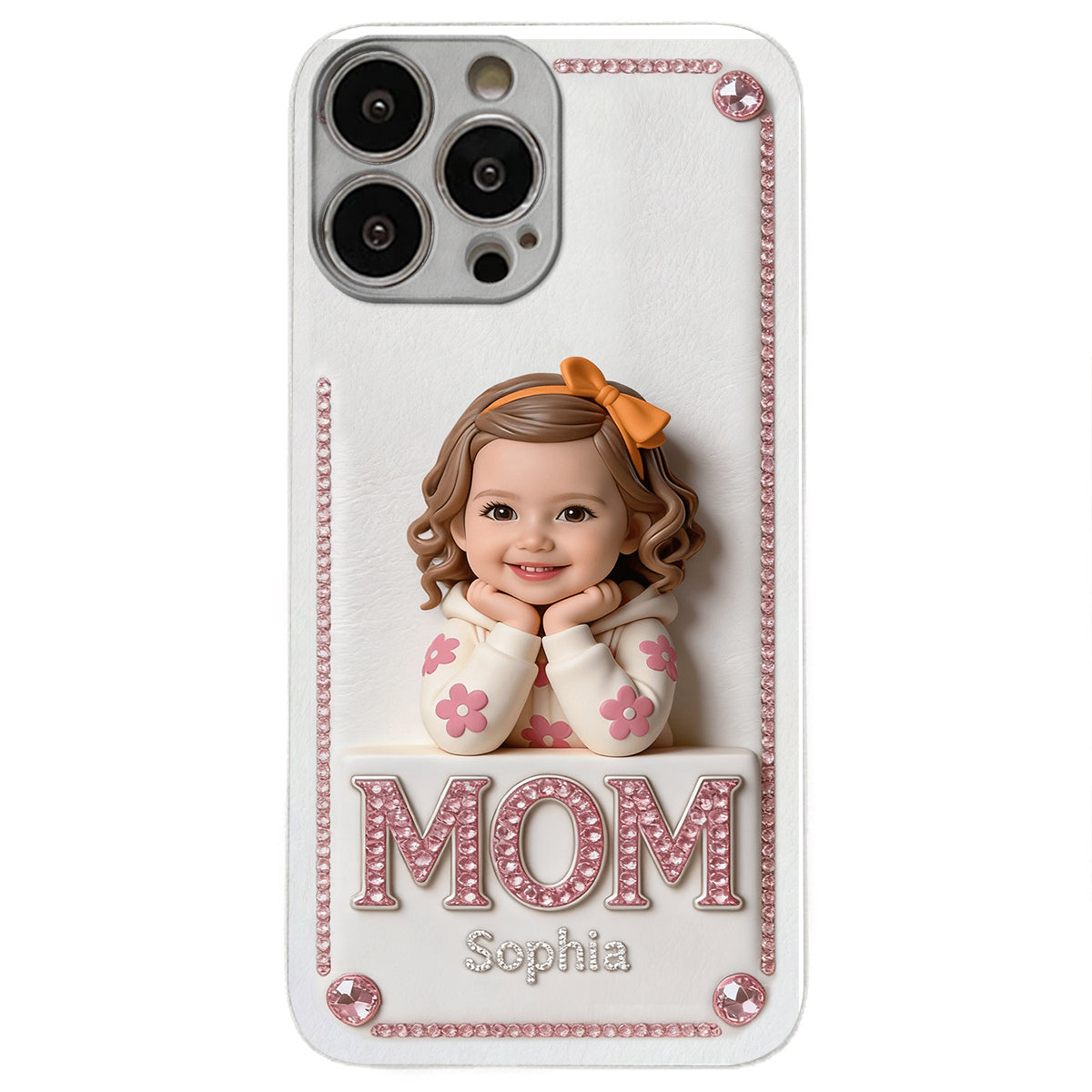 Mother's Day Gift, Custom From Any Photo - Personalized Mother 3D Embossed Leather Phone Case