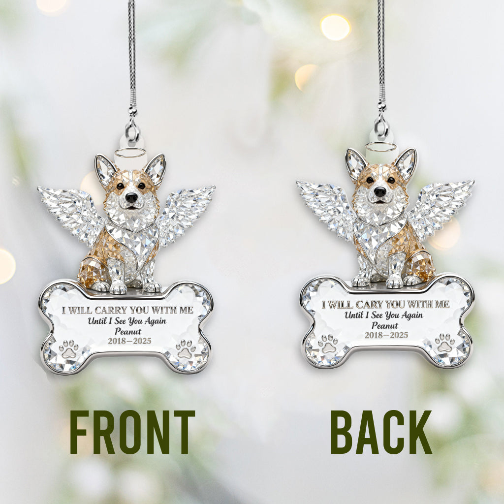 I Will Carry You With Me - Personalized Dog Transparent Car Ornament