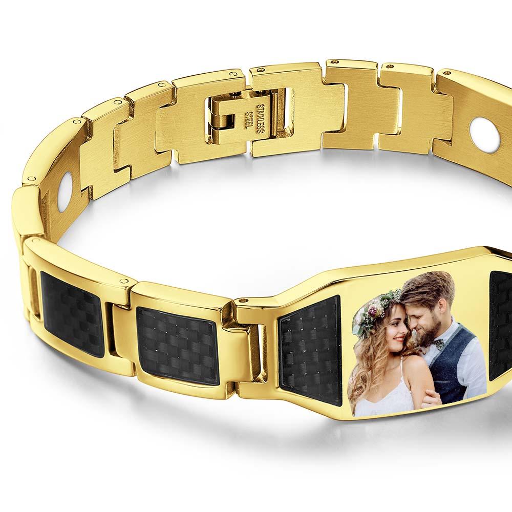Any Photo - Personalized Photo ID Bar Men's Bracelet Bangle