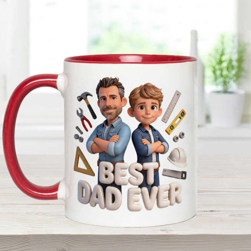 Custom Any Photo - Personalized Father Accent Mug & Coaster