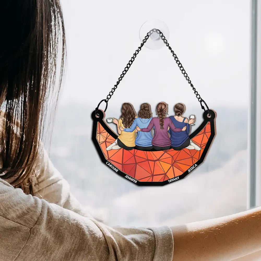 Best Friends Forever Wood & Acrylic Layered Ornament – Custom Gift with Names & Friendship Design