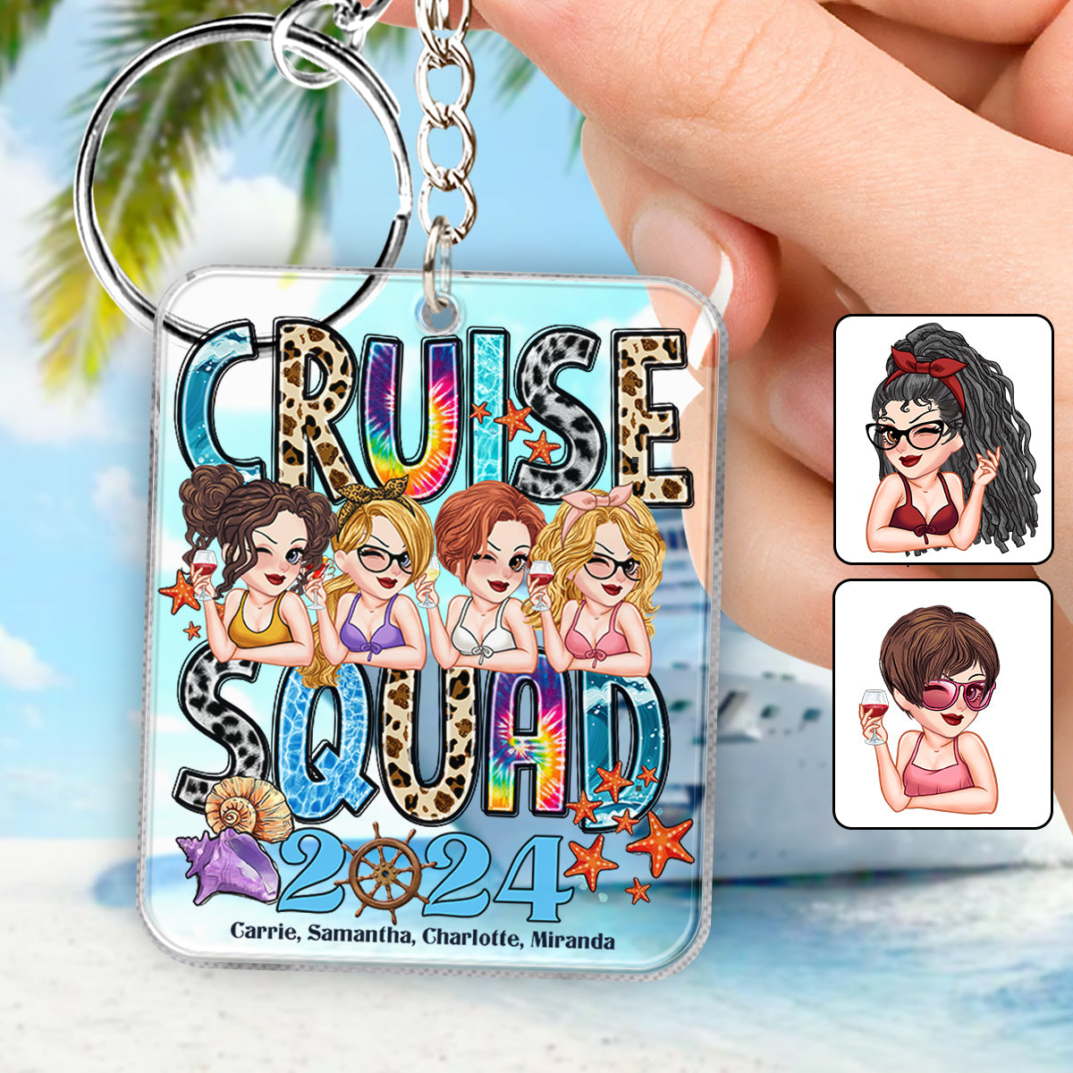 Cruise Squad 2024 - Personalized Cruising Custom Shaped Keychain