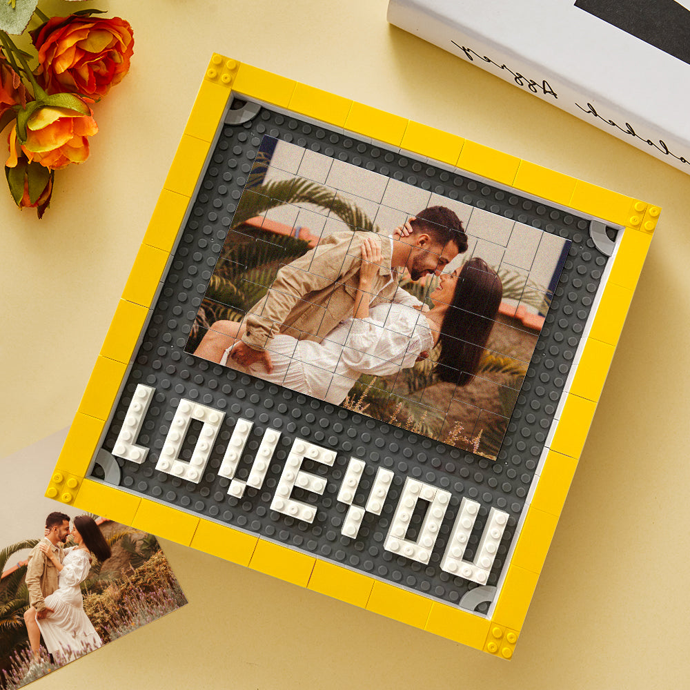 I Love You - Personalized Couple Photo Building Block Puzzle
