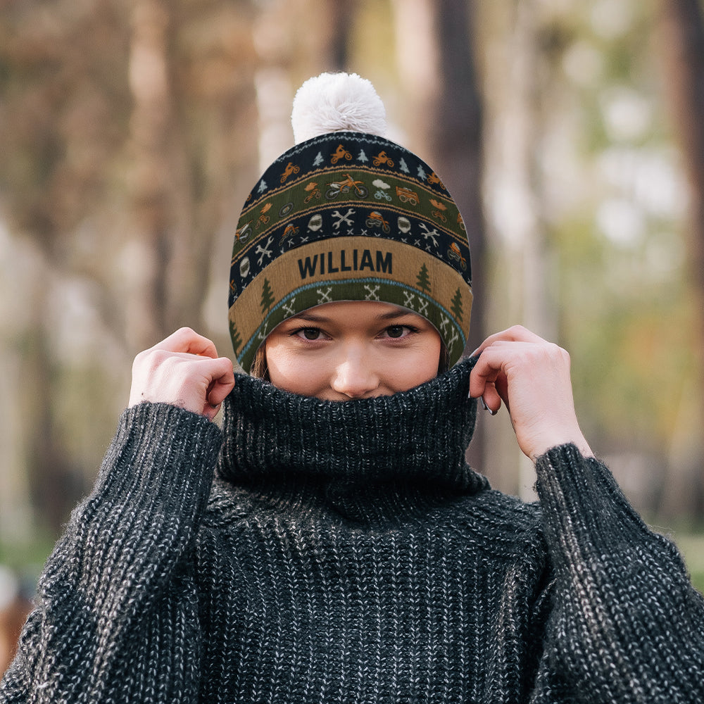 Love Biking - Personalized Dirt Bike Beanie Hat