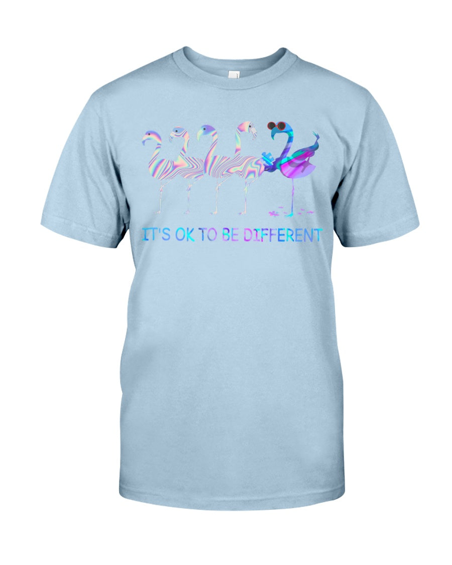 Flamingo It's Okay To Be Different - Autism Awareness T-shirt and Hoodie 0520