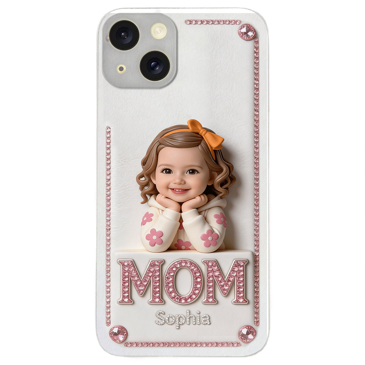 Mother's Day Gift, Custom From Any Photo - Personalized Mother 3D Embossed Leather Phone Case