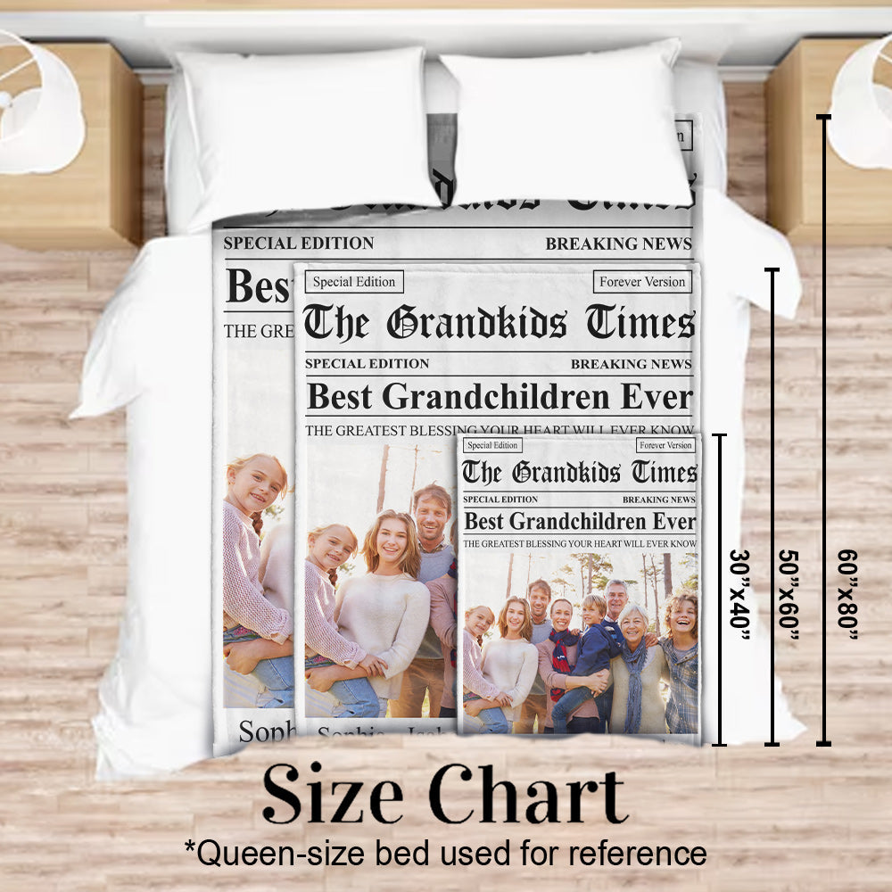 The Grandma Times Best Grandkid Ever - Personalized Grandma Blanket