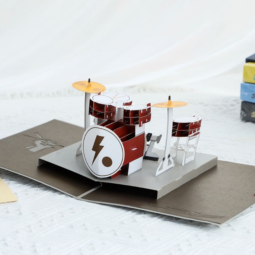 Happy Drummer - Drummer 3D Pop Up Card Drum Kit