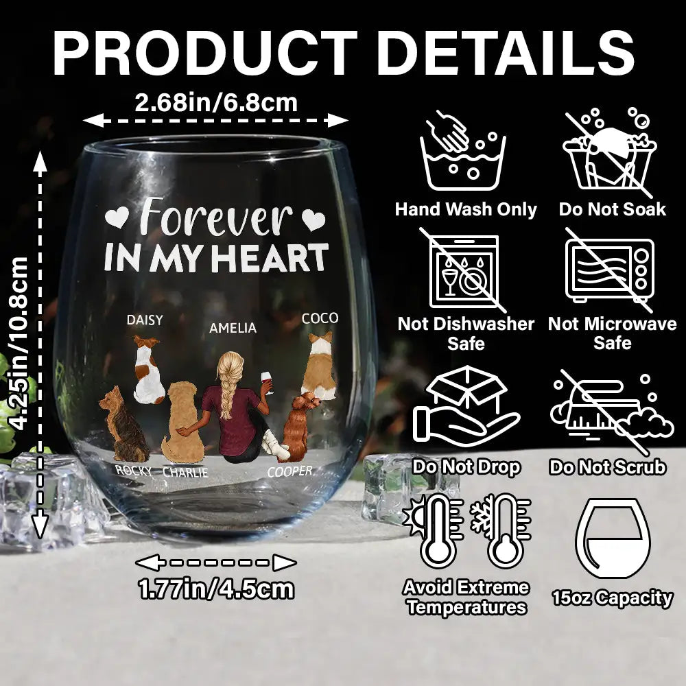 A Girl or A Guy & Their Dog – A Bond That Can’t Be Broken Personalized Wine Glass – Custom Pet Lover Gift for Men and Women